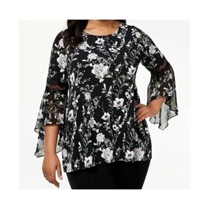 Women's Alfani Petite Floral Bell Sleeve Blouse - Size‎ P/M!